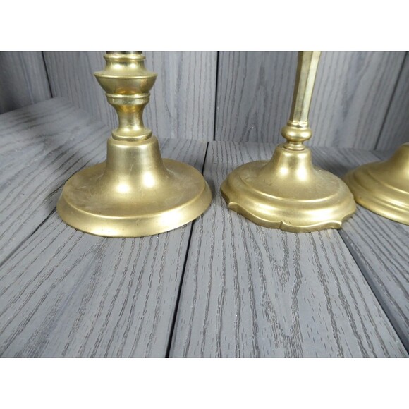 Vintage set of 3 of Heavy Brass Candle Sticks by SARREID Ltd Korea (Ducks 2/3) - Picture 6 of 16